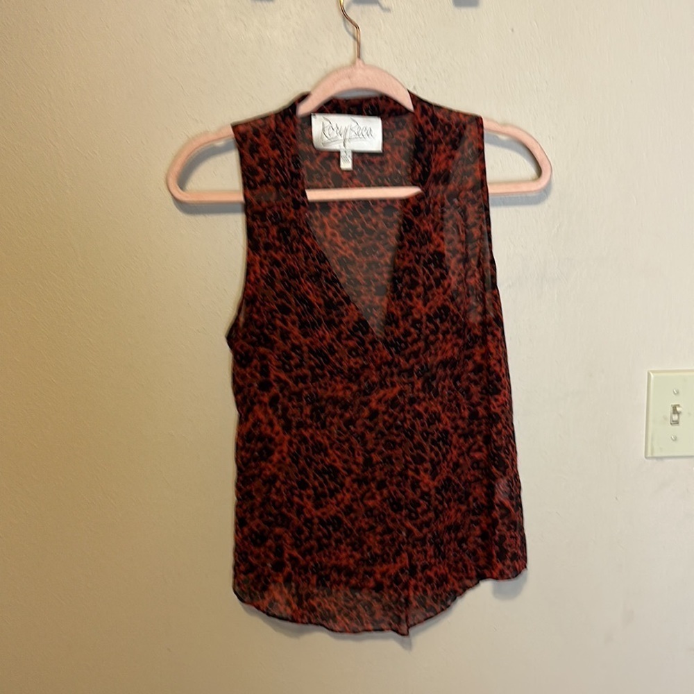 Rory Beca Georgette Sheer Top‎ Size Small